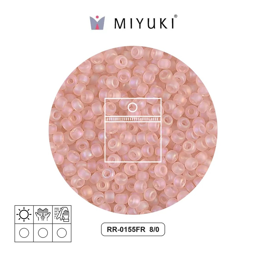Mostacilla Miyuki rocalla 8/0 RR0155FR mate transparent claro tea rose AB x 10g