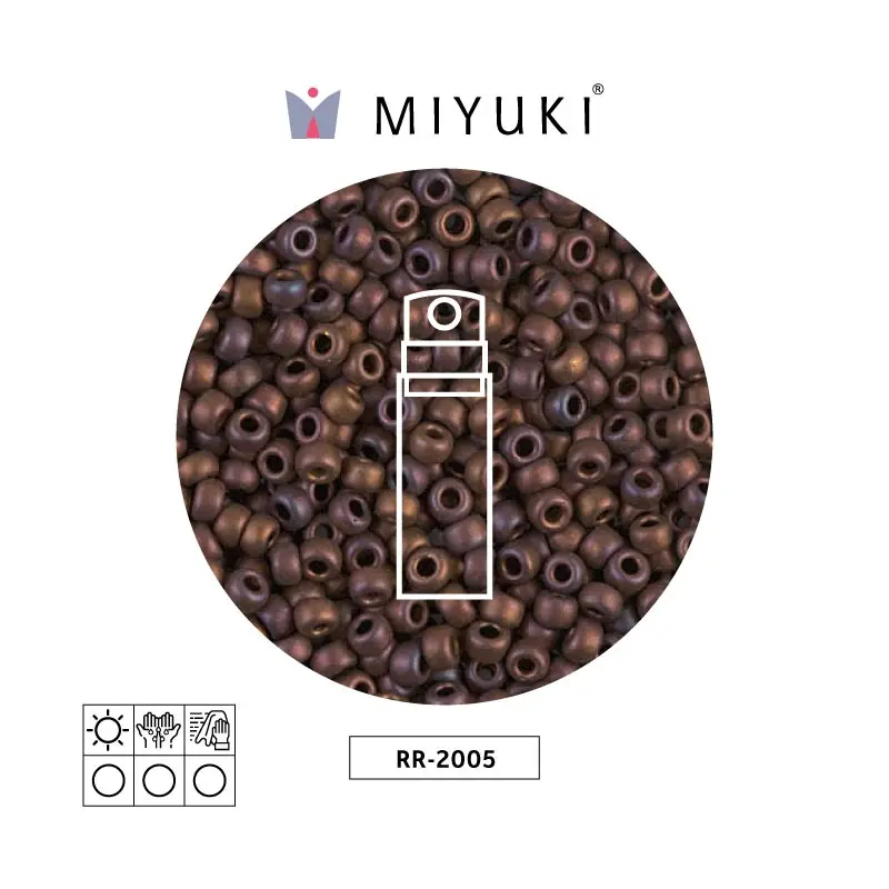 Mostacilla Miyuki rocalla 8/0 RR2005 mate metalizado oscuro rojo AB x 10g
