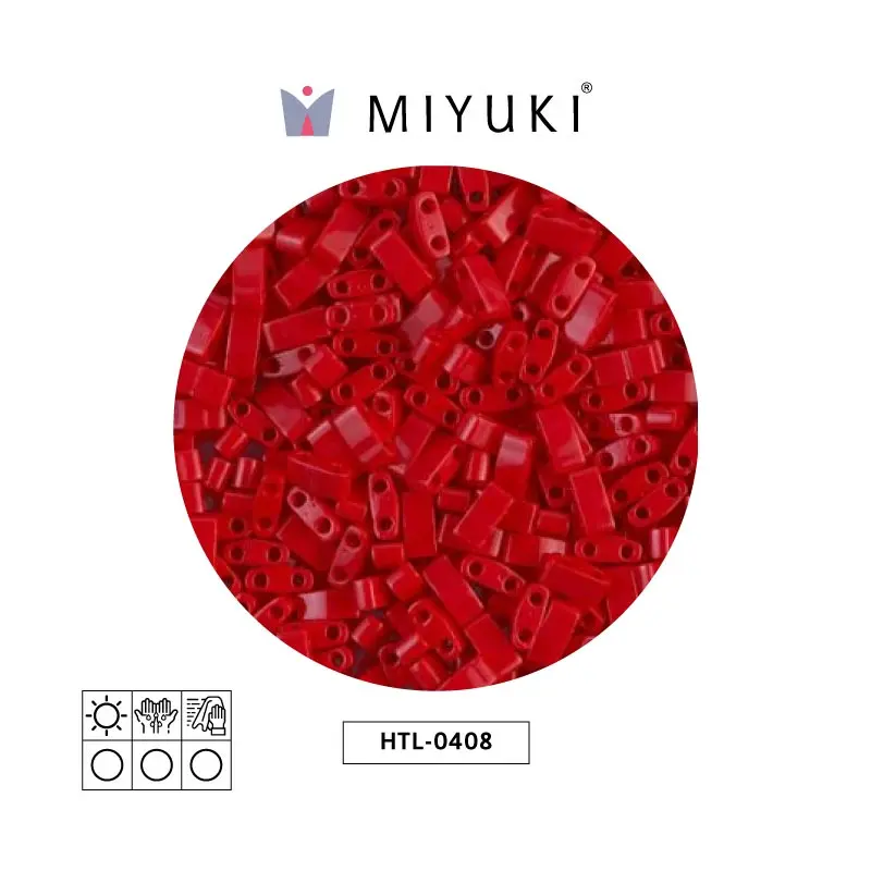 Miyuki half tila 5x2.3x1.9mm HTL0408 opaco rojo x 250G