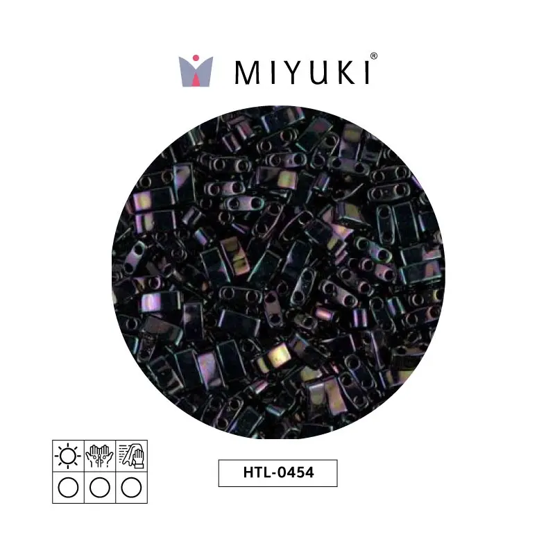 Miyuki half tila 5x2.3x1.9mm HTL0454 metalizado oscuro plum iris x 250G