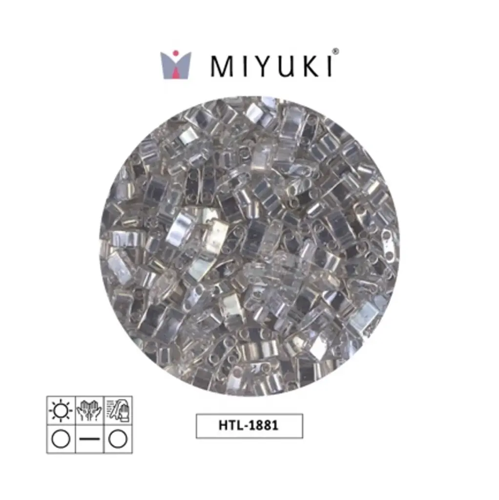 Miyuki half tila 5x2.3x1.9mm HTL1881 transparent silver gold luster x 250G