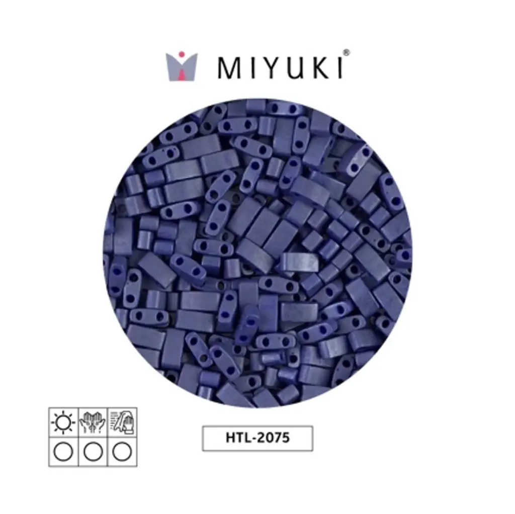 Miyuki half tila 5x2.3x1.9mm HTL2075 mate opaco azul brillo x 50g