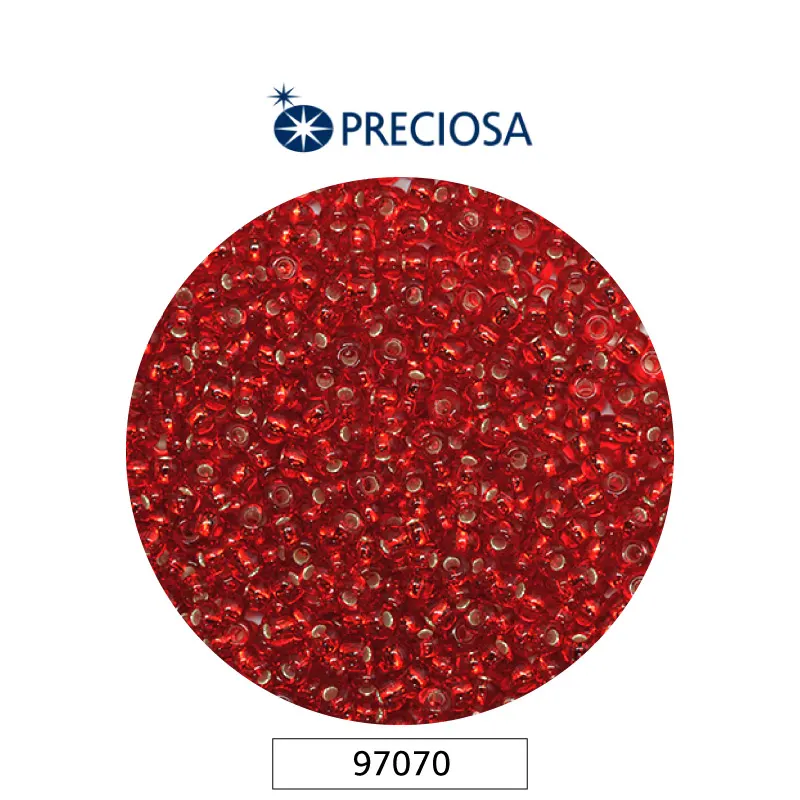 Mostacilla checa preciosa 10/0 2mm 97070 LP rojo x 500g