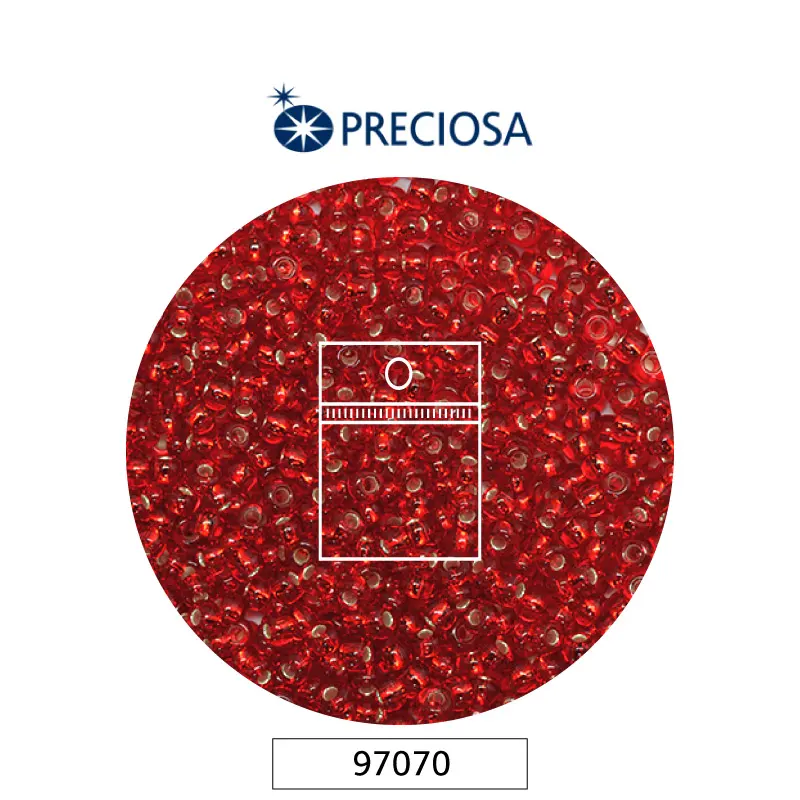 Mostacilla checa preciosa 10/0 2mm 97070 LP rojo x 50g