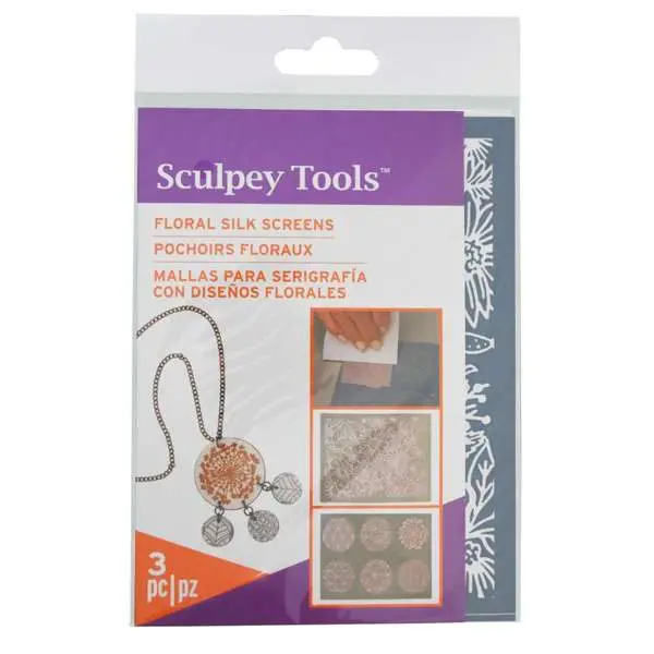 Mallas para serigrafía Sculpey, con diseños florales