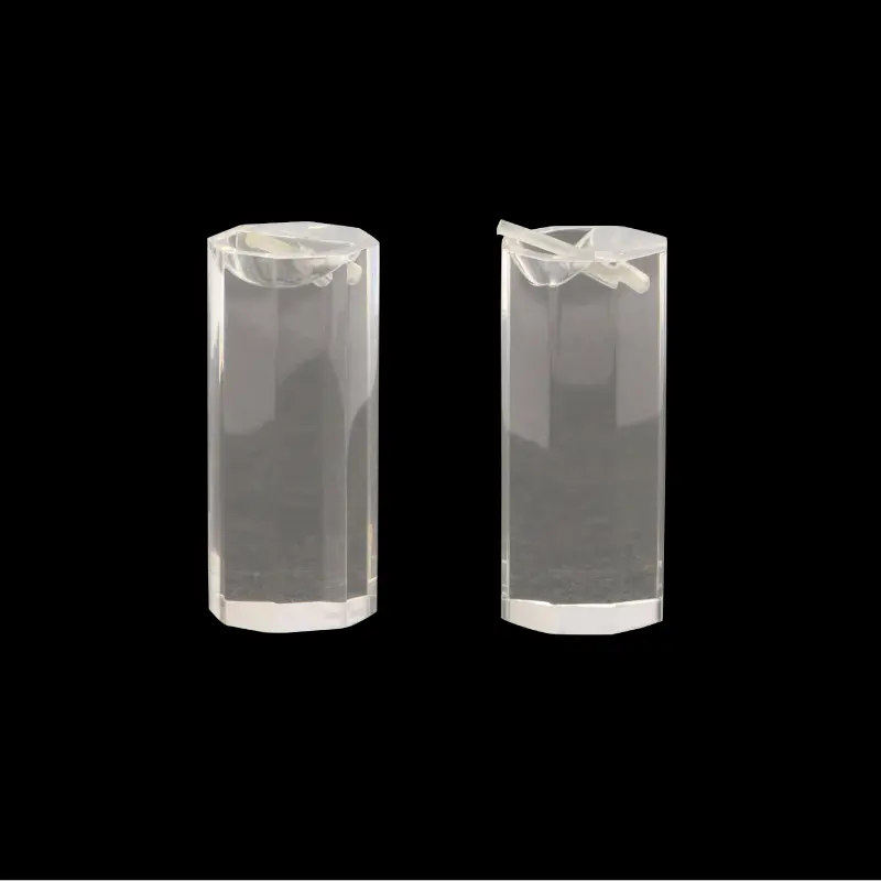 Exhibidor Acrílico Octagonal para Anillos con Soporte 4.6 cm x 2 cm x und