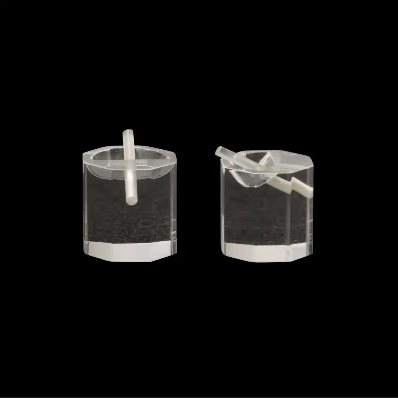 Exhibidor Acrílico octagonal para anillo con soporte 1.9x1.8cm x und