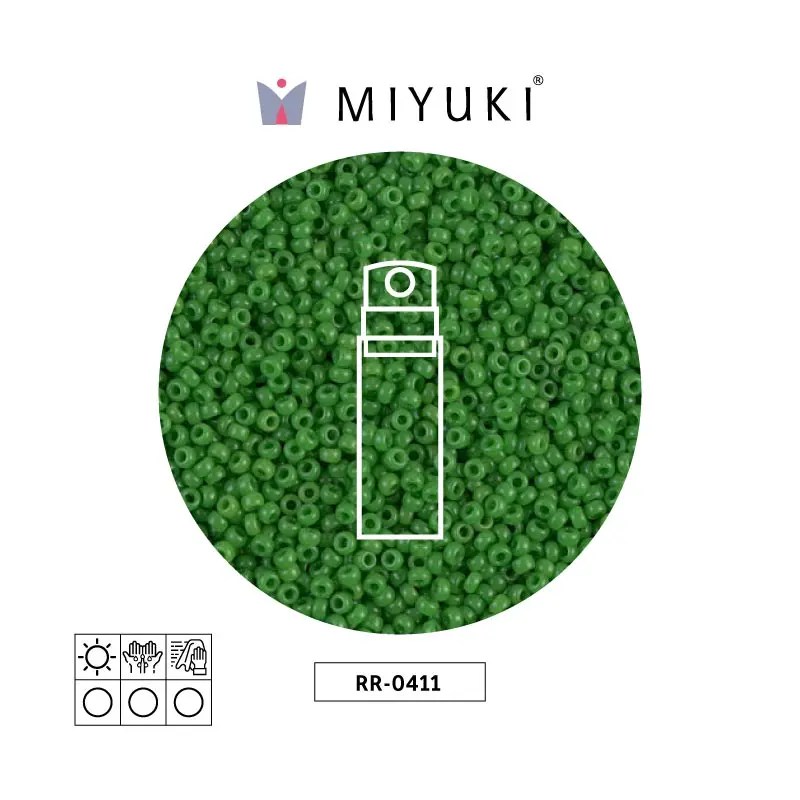 Mostacilla Miyuki rocalla 15/0 RR0411 opaco verde x 10g