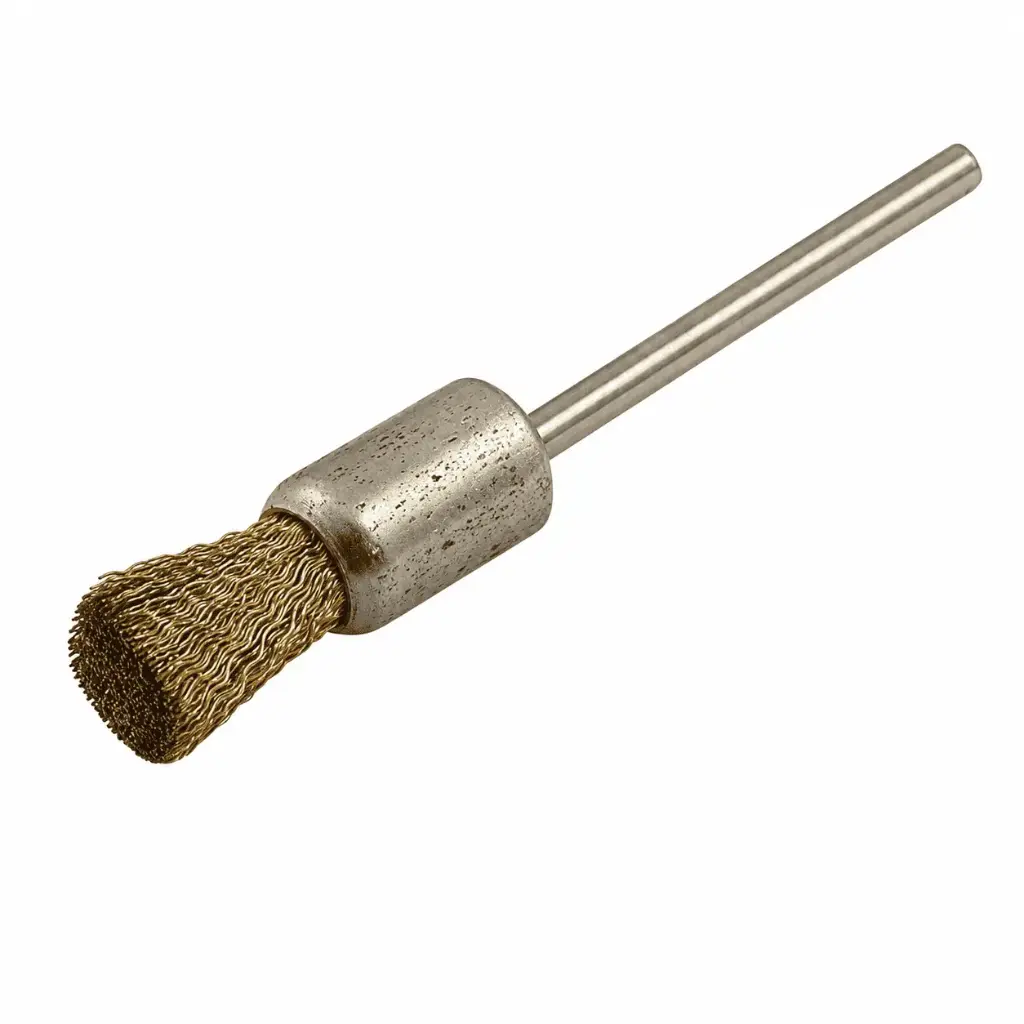 Brass Wire End Brush. Shank size: 3/32” BUF-013