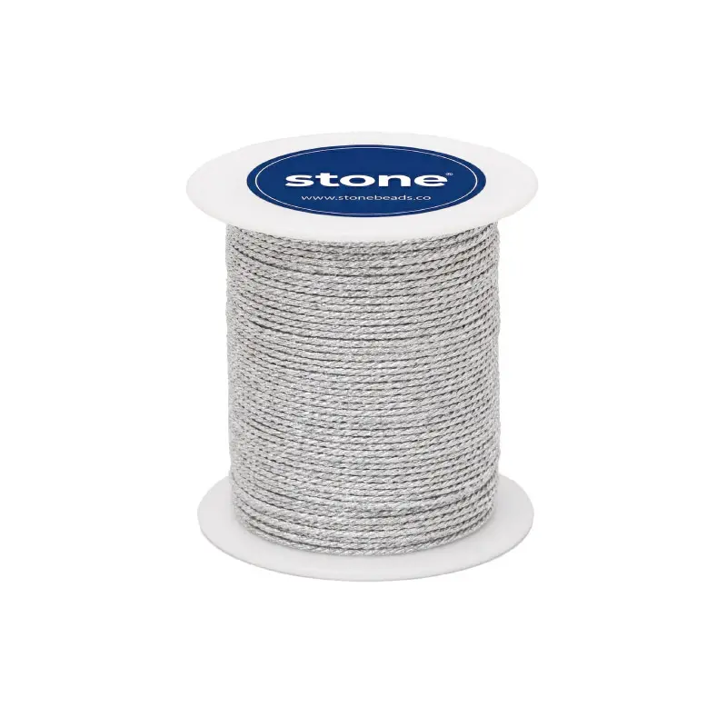 Hilo poliester metalizado AL-76-600/9S plateado x rollo 20m