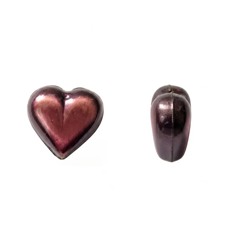 Herraje hindu K2261 corazon liso 26x25 mm morado x 2 und