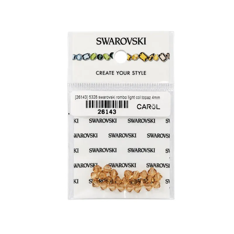 5328 swarovski rombo light col topaz 4mm x 24 unidades