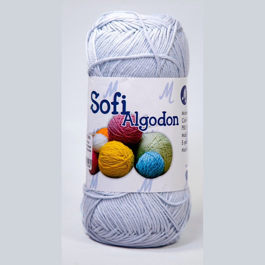 Ovillo lana amigurumi sofi 100% algodon 7329 gris claro x 100g