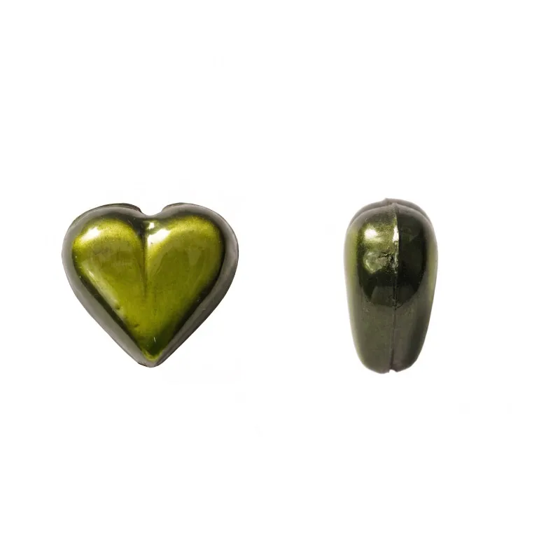 Herraje hindu K2268 corazon liso 26X25mm verde x 2 und