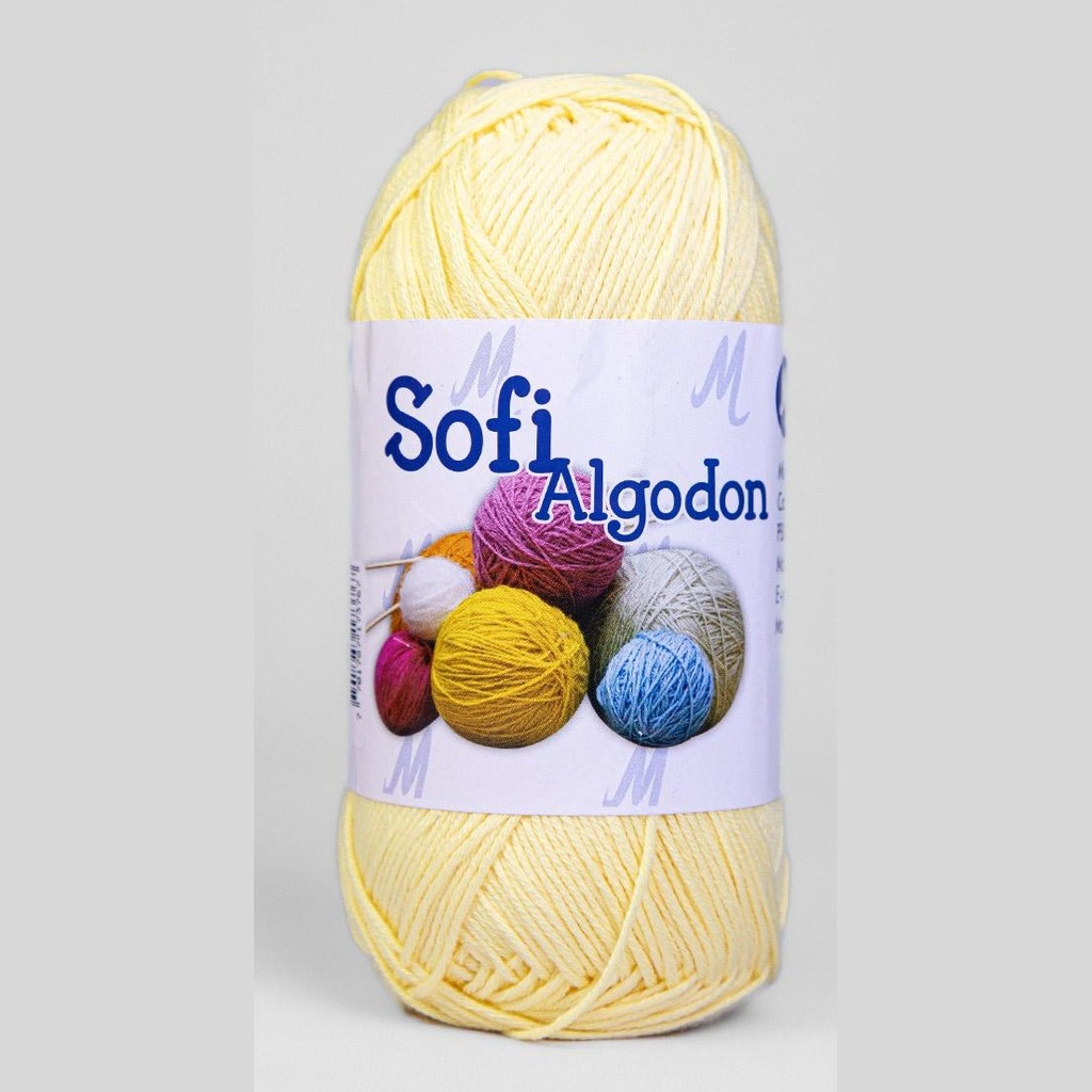 Ovillo lana amigurumi sofi 100% algodon 6062 amarillo x 100g