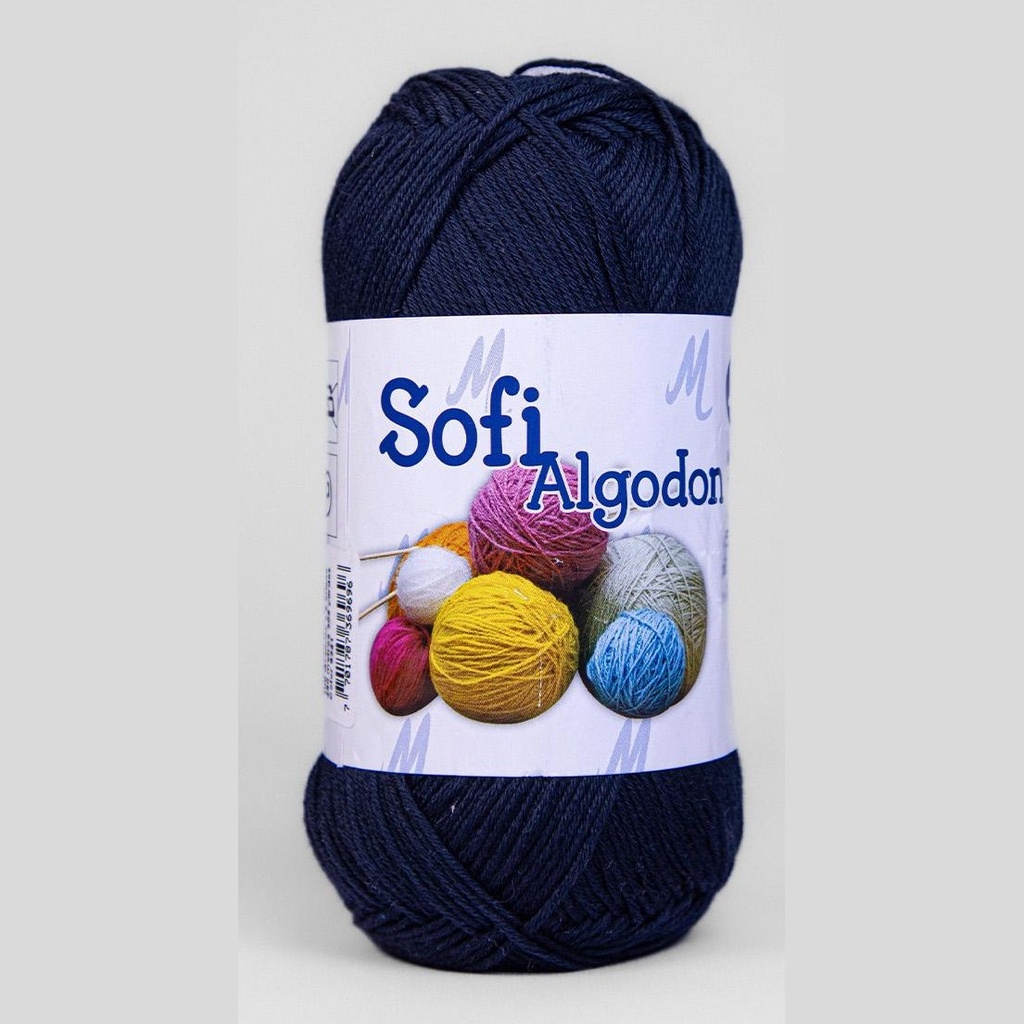 Ovillo lana amigurumi sofi 100% algodon 63321 azul oscuro x 100g
