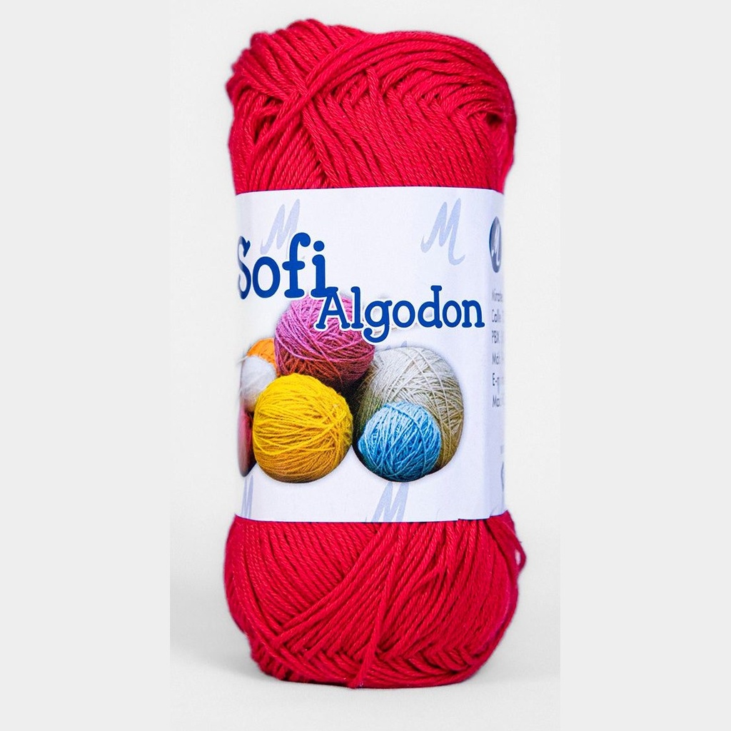 Ovillo lana amigurumi sofi 100% algodon 0039 rojo x 100g