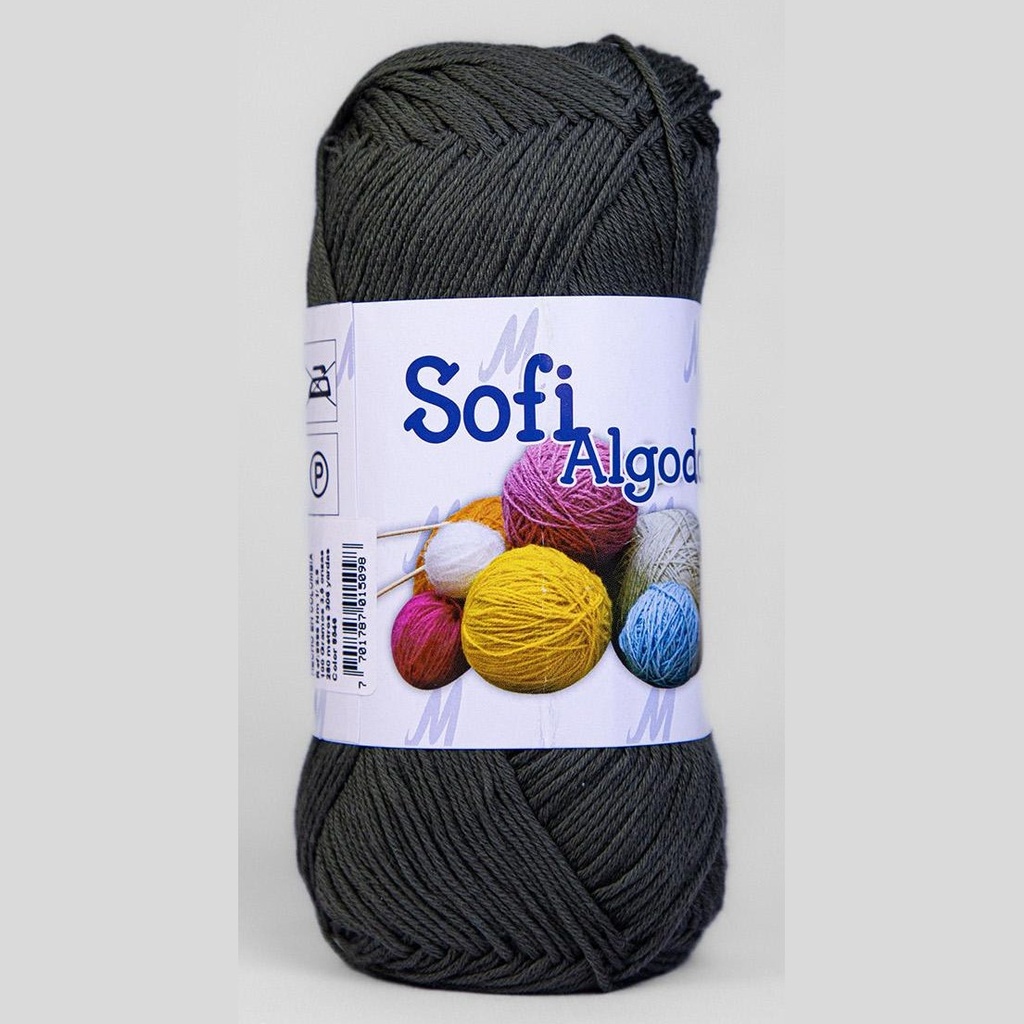 Ovillo lana amigurumi sofi 100% algodon 8546 gris oscuro x 100g