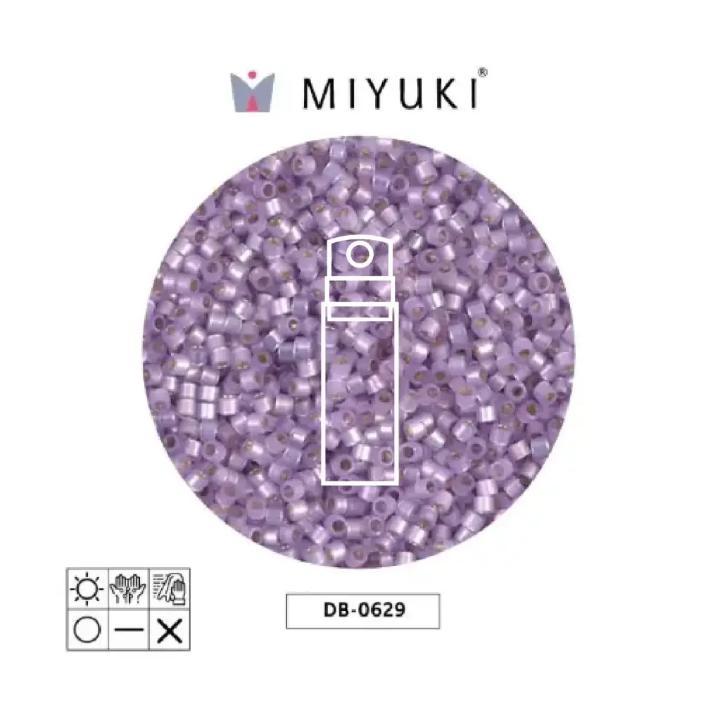 Miyuki delica 11/0 DB0629 lilac silver lined alabaster x 10g