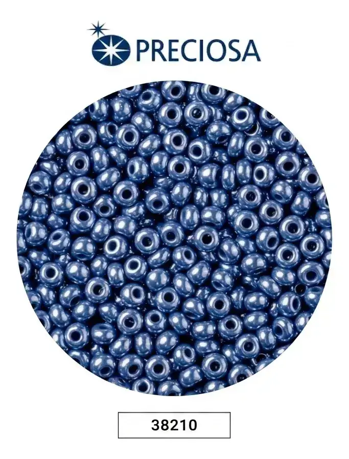 Mostacilla checa preciosa 10/0 2mm 38210 Azul claro perlado x 500 g