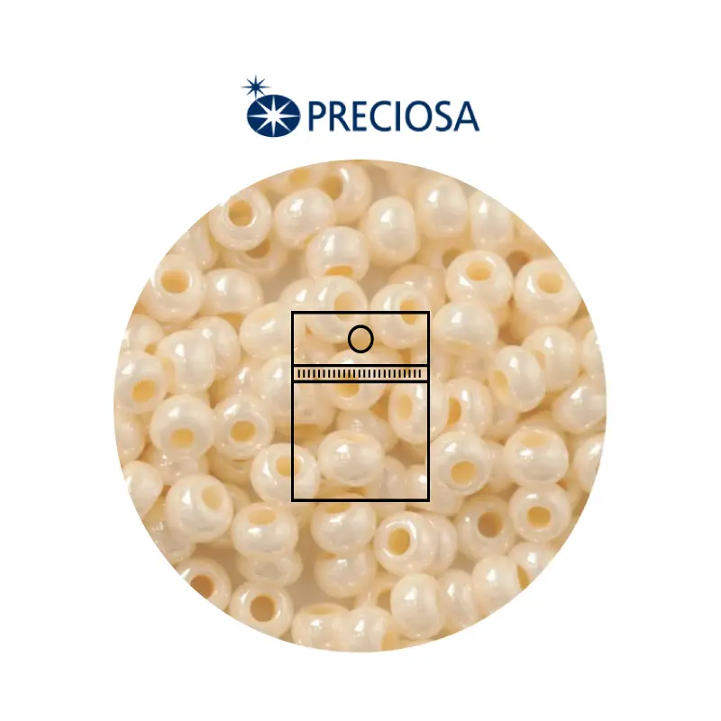 Mostacilla checa preciosa 8/0 3mm 46112 Beige perlado x 50 gr