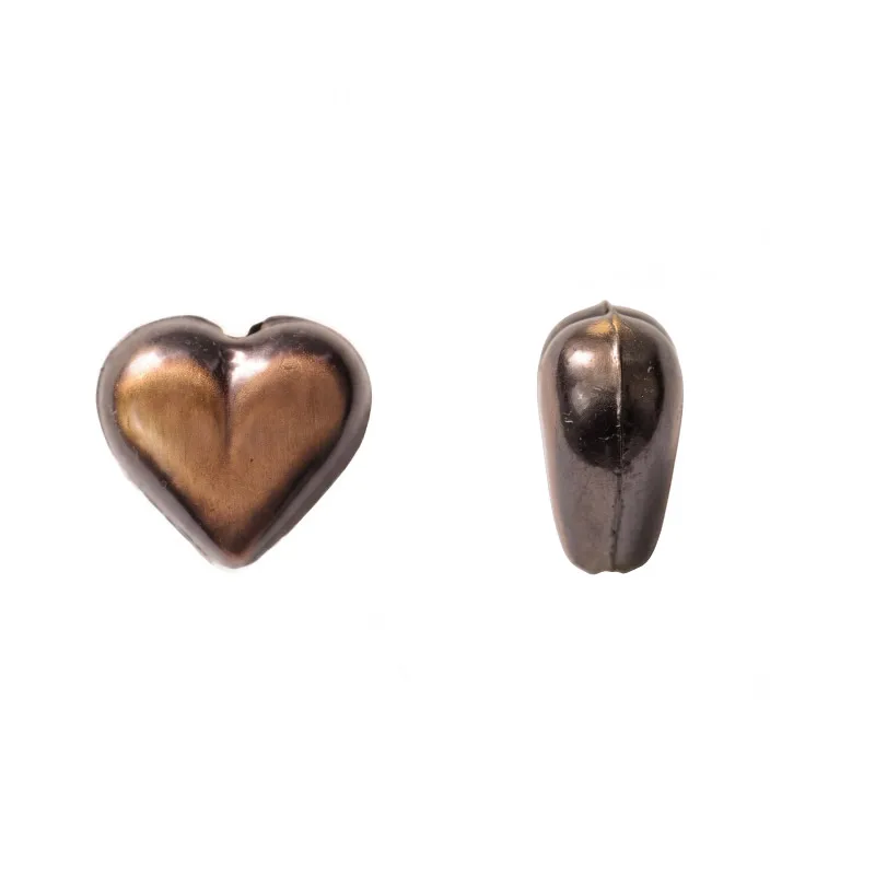 Herraje hindu K2265 corazon liso 26x25mm gris x 2 und