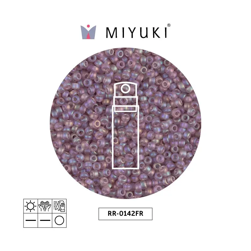 Mostacilla Miyuki rocalla 11/0 RR0142FR mate transparente ahumado morado AB x 10g