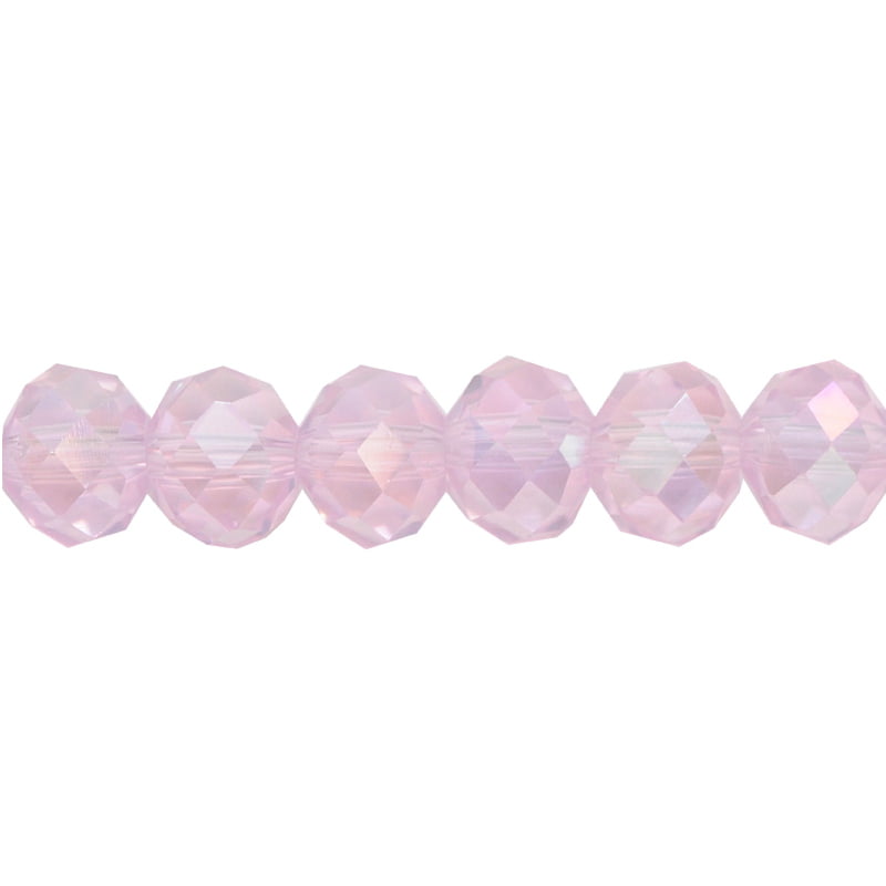 Murano rondela facetada 8mm lt rose AB 30AB x 68unds
