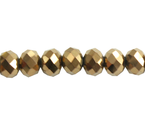 Murano rondela facetada 6mm bronze 129 x 82unds