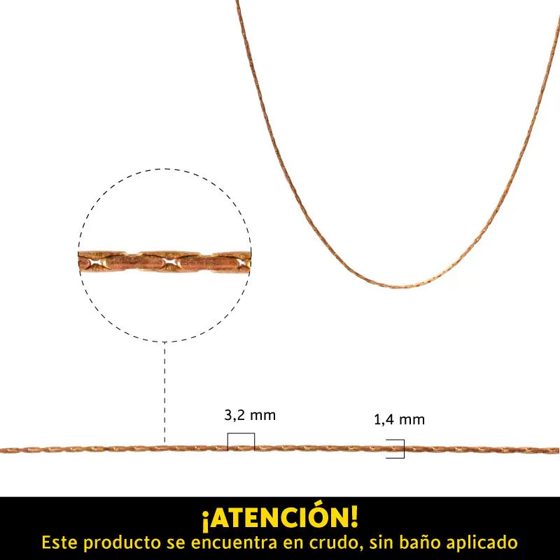 Cadena brass 260PNR 3.2x1.4mm/R x m
