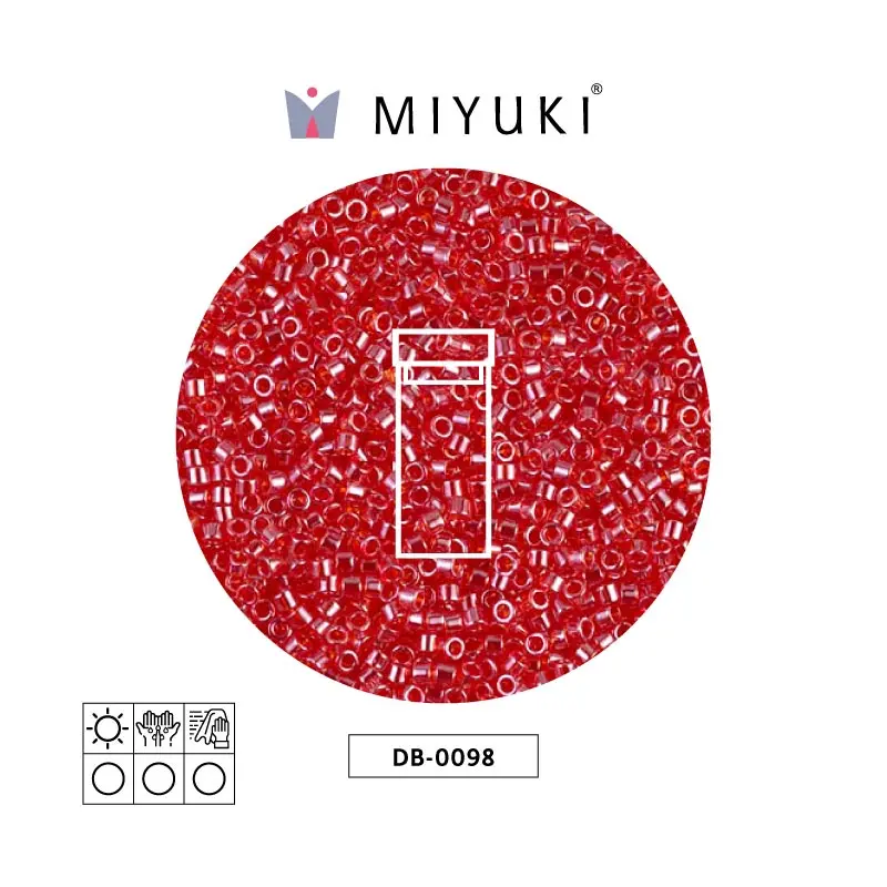 Miyuki delica 11/0 DB0098 transparente claro rojo lusterr x 3g