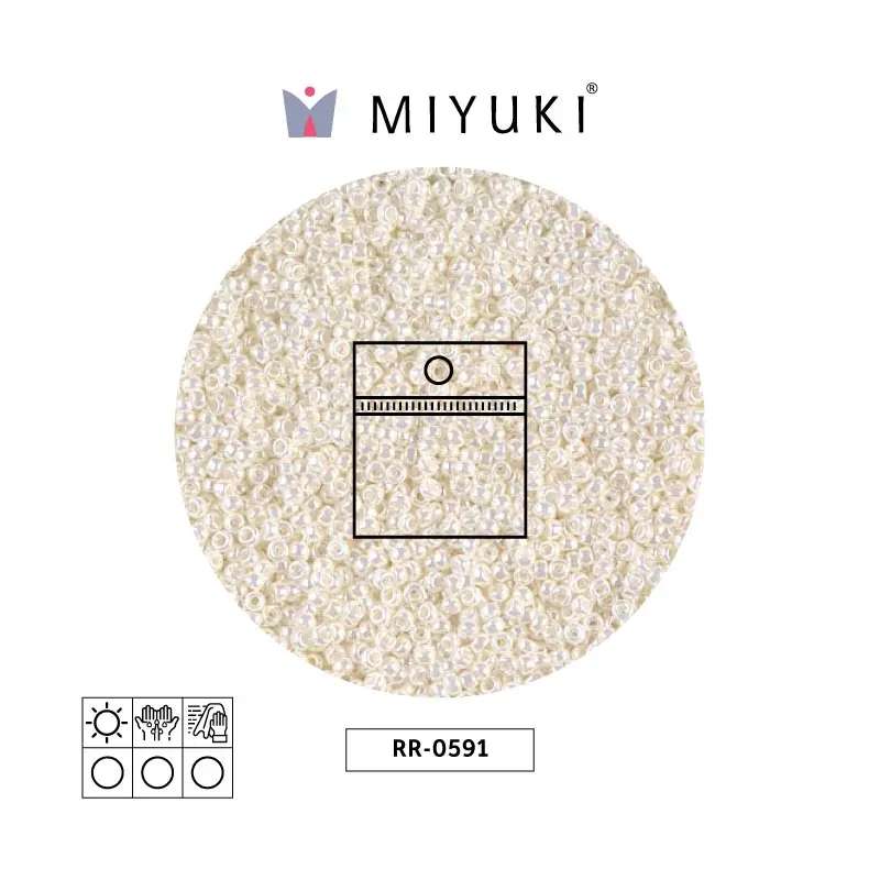 Mostacilla Miyuki rocalla 15/0 RR0591 ivory pearl x 25g
