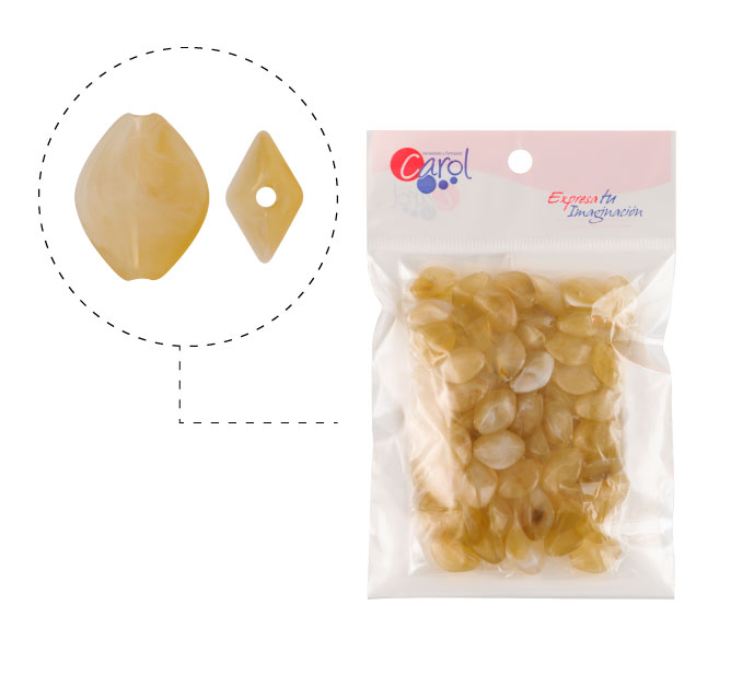 Acrilico oval 17x14mm AAB-51153-17 beige B-6 x 50g(Aprox 68und)