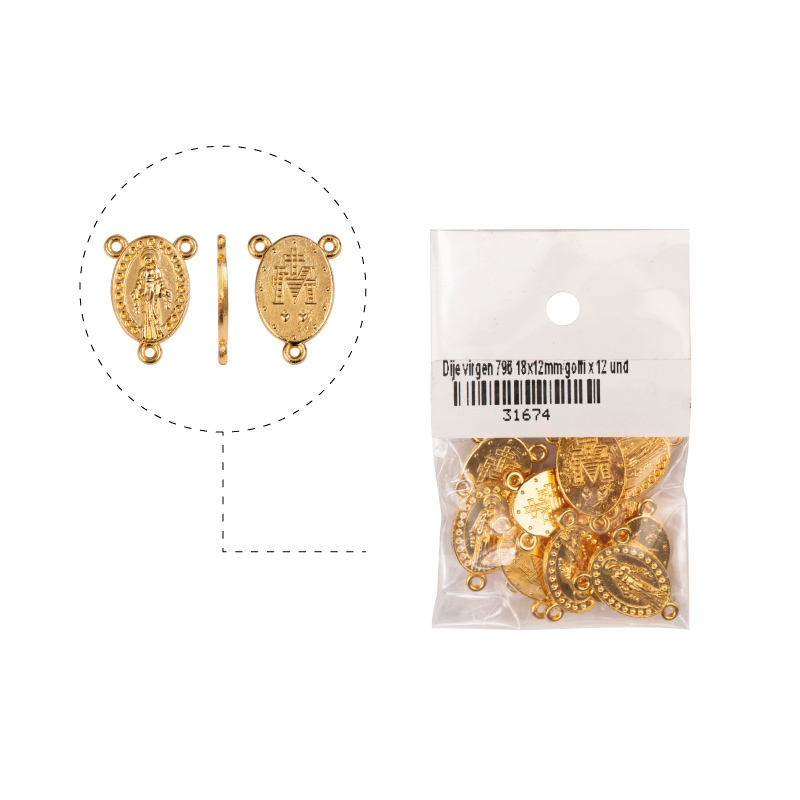 Crucero virgen 796 18x12mm/golfi x 12 und