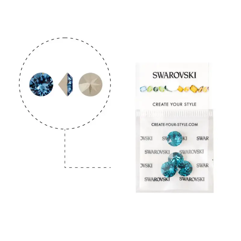 1088 swarovski chaton denim blue F SS39 x 4unds