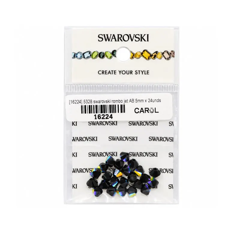 5328 swarovski rombo jet AB 5mm x 24unds