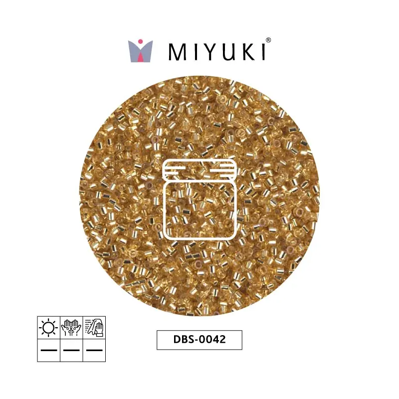 Miyuki delica 15/0 DBS0042 gold lined crystal x 5g