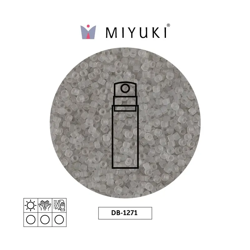 Miyuki delica 11/0 DB1271 mate transparente gris niebla x 10g