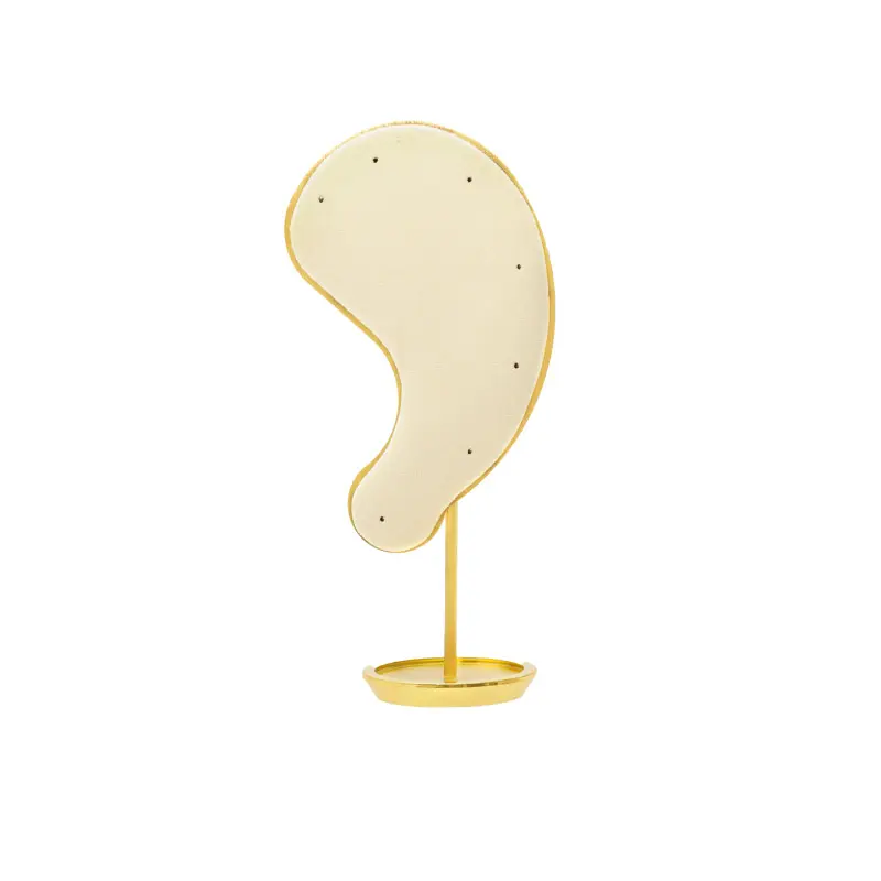 Exhibidor de aretes en microfibra beige 13x5.5 cm x und