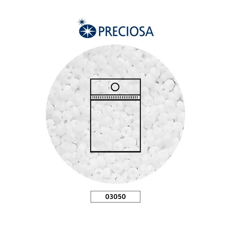 Mostacilla checa preciosa 2mm 03050 OP blanca x 50g
