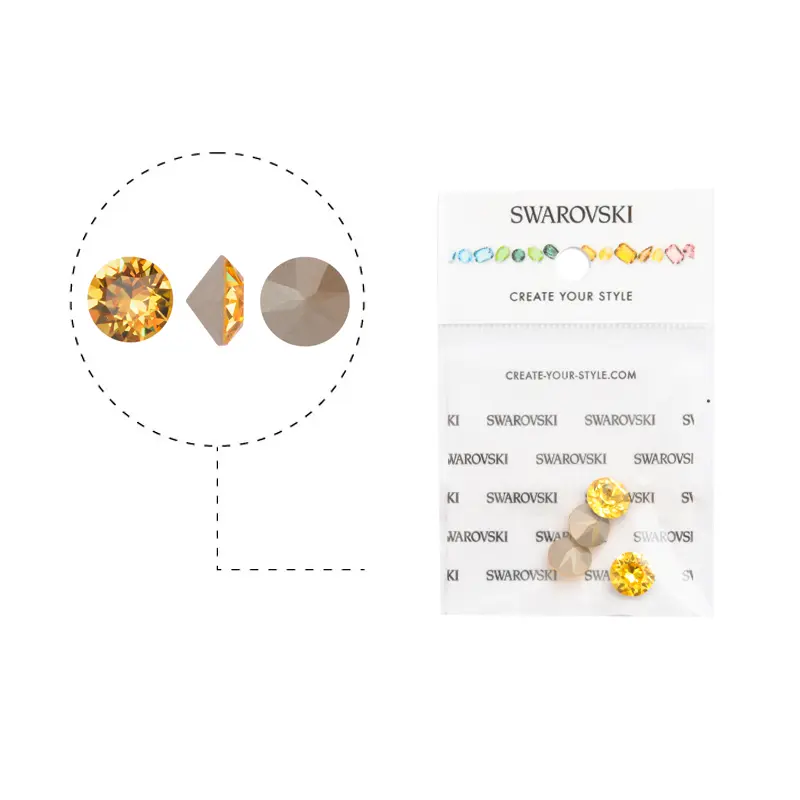 1088 swarovski chaton light topaz F SS39 x 4unds