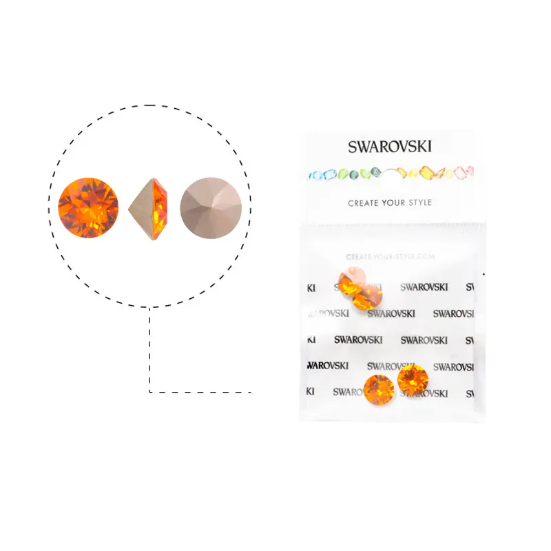 1088 swarovski chaton tangerine F SS39 x 4unds