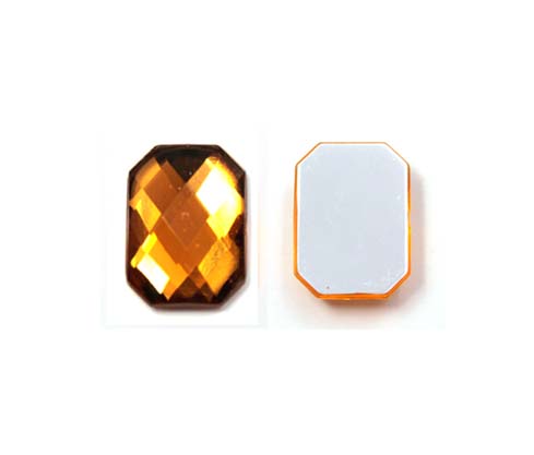Acrilico K1037 octagon plano 10x12mm ligth smoked topaz 12 x und