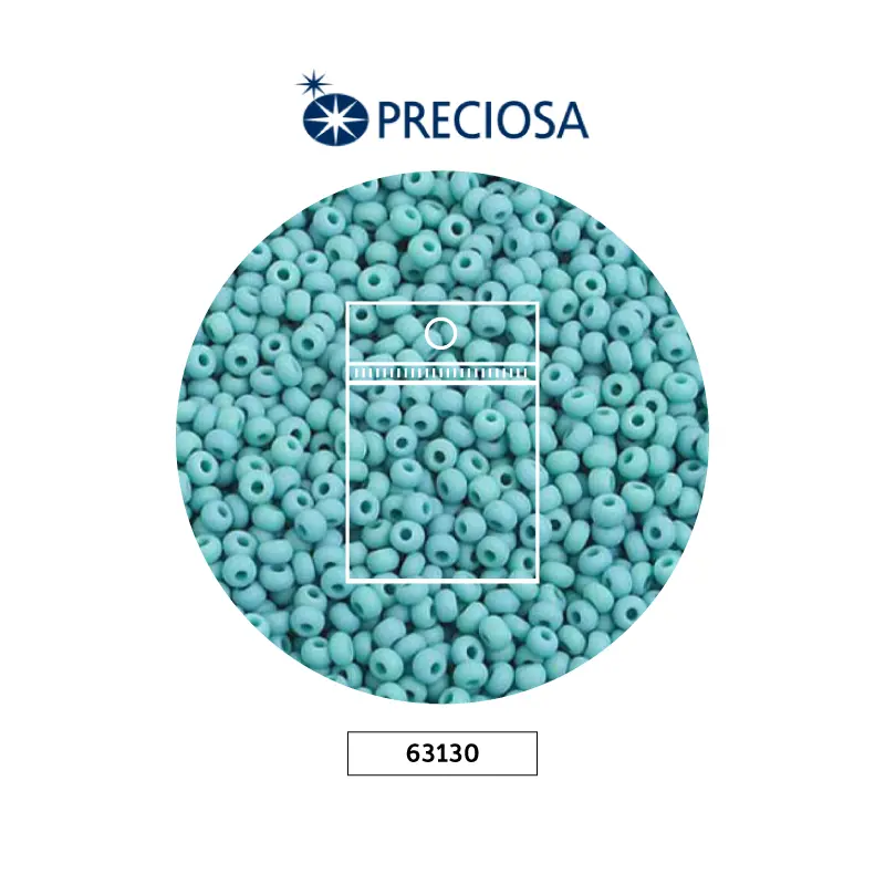 Mostacilla checa preciosa 10/0 2mm 63130 verde turqueza x 50g
