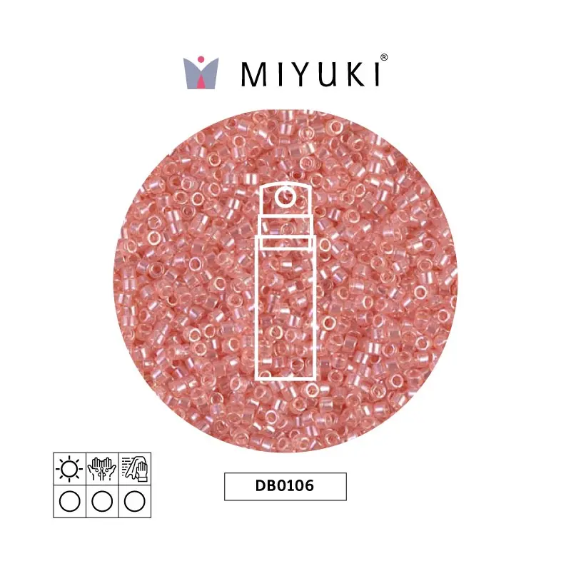 Miyuki delica 11/0 DB0106-1 shell rosado lusterr x 10g