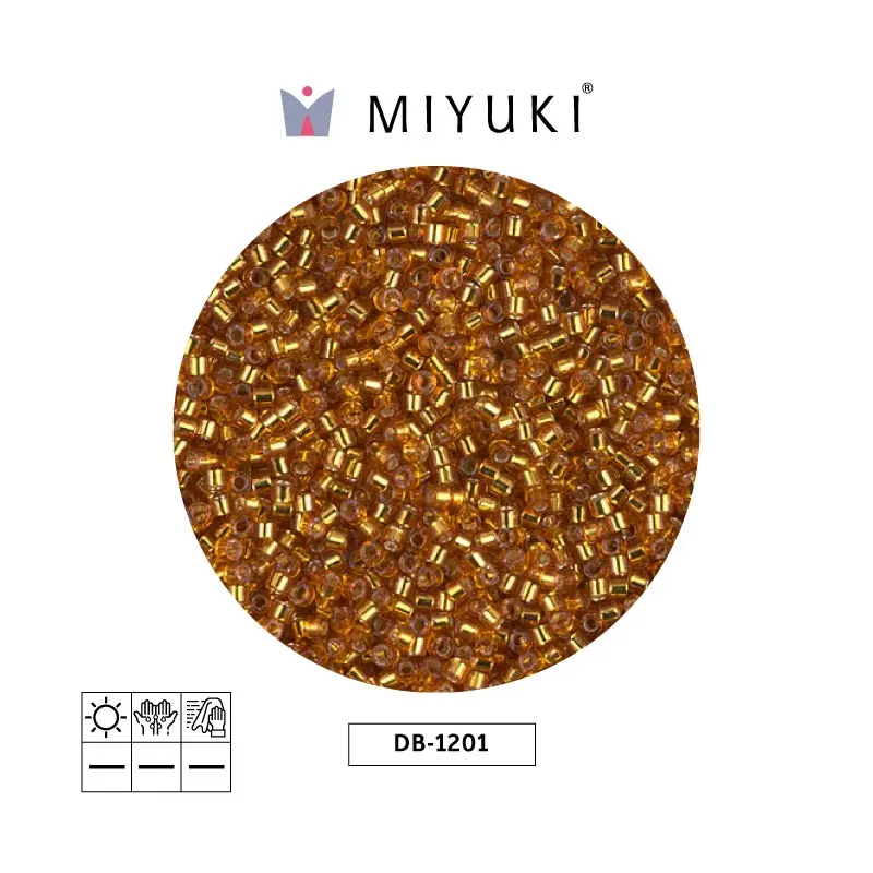 Miyuki delica 11/0 DB1201 plateado forrado marigold x 50gr