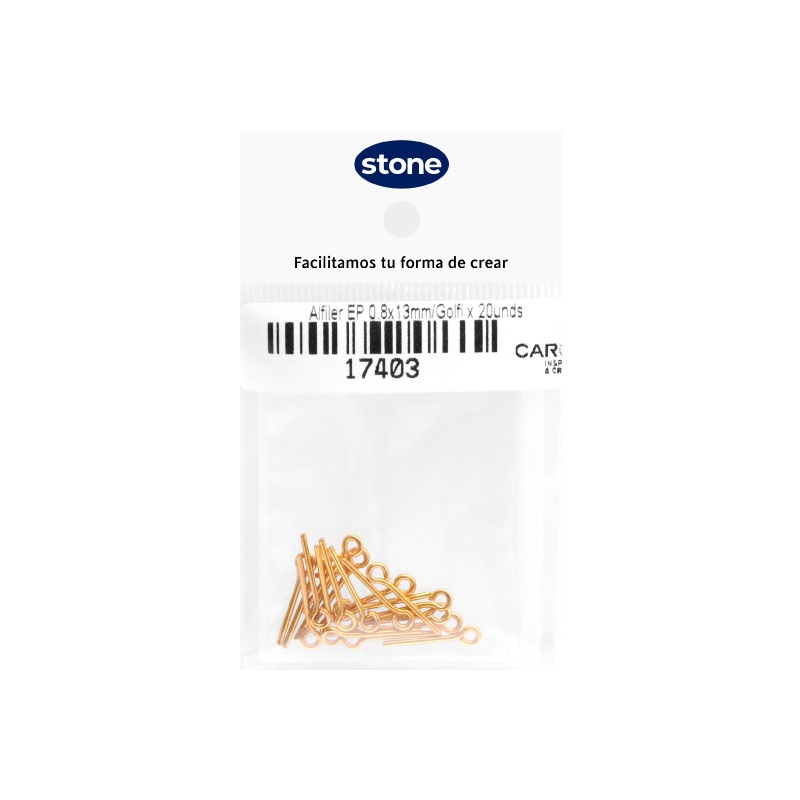 Alfiler eye pin 0.8x13mm/rodio x 20unds