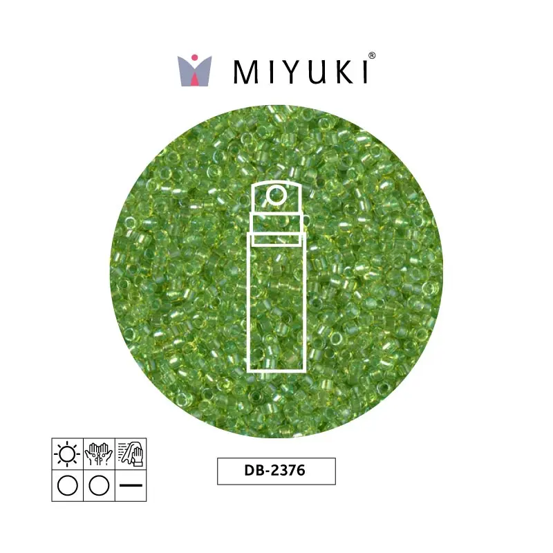 Miyuki delica 11/0 DB2376 color lined chartreuse x 10g