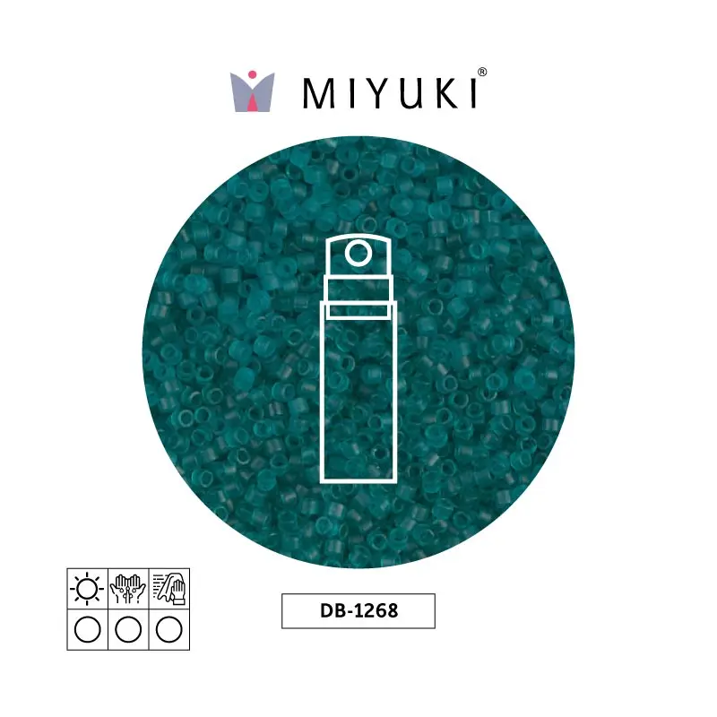 Miyuki delica 11/0 DB1268 matte transparent caribbean teal olive x 10g