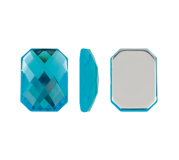 Acrilico K1037 octagon plano 13x18mm aquamarine 25 x und